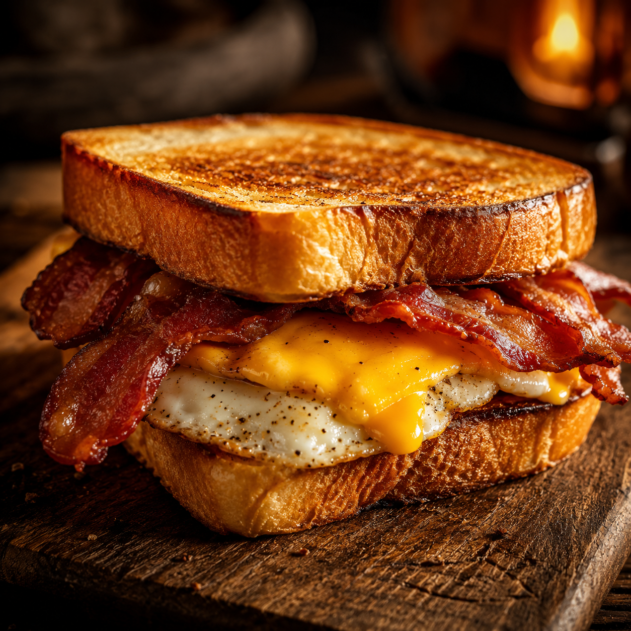 Bacon or Sausage, Egg & Cheese