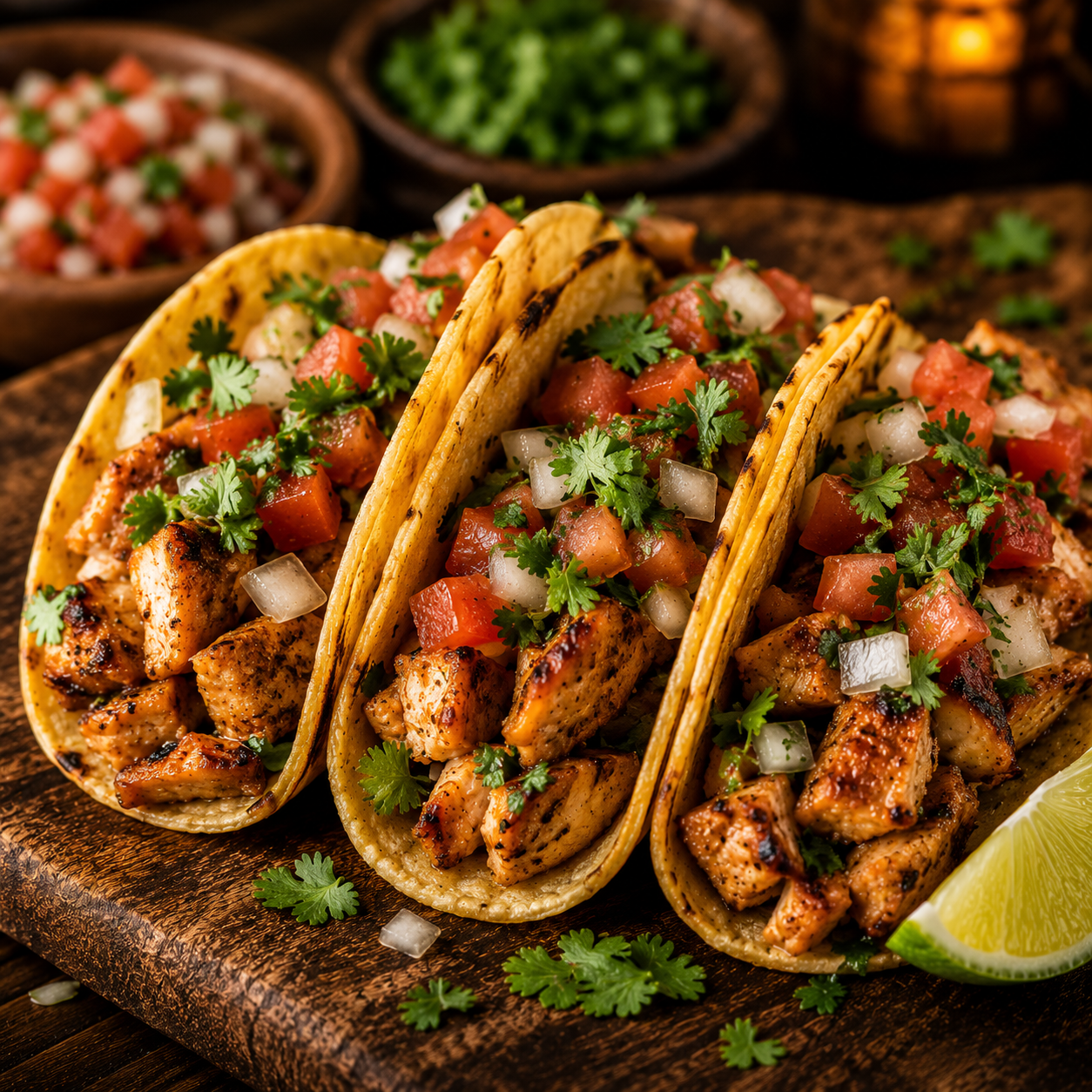 Grilled Chicken or Pork Tacos